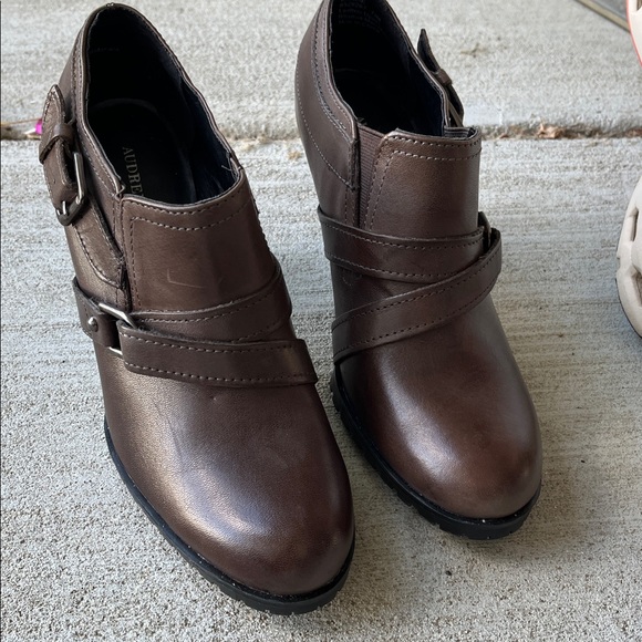 Audrey Brooke Brown Heeled Booties - Picture 5 of 5
